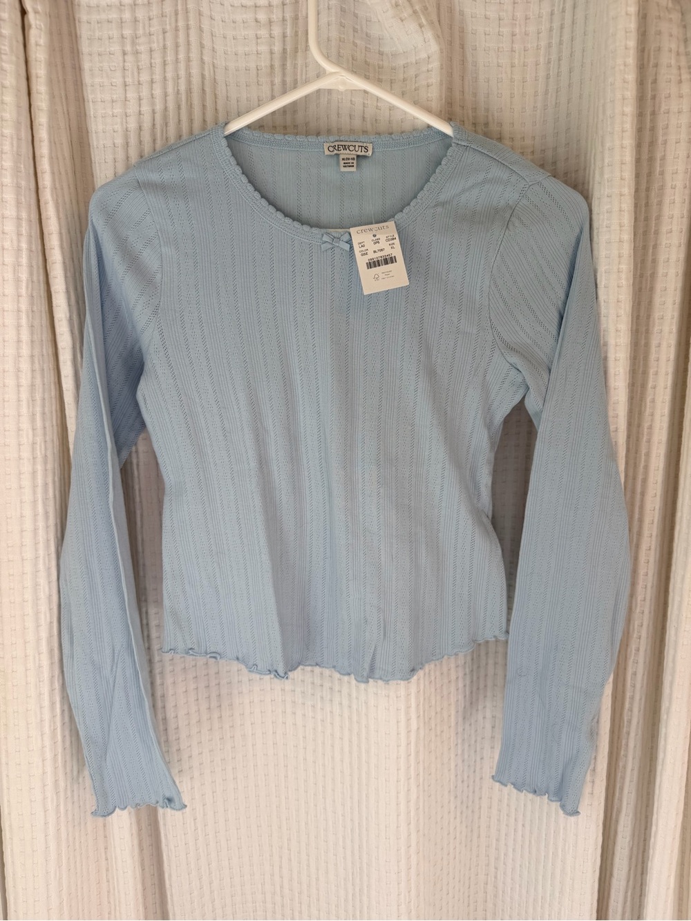 NET Crewcuts Pale Blue Ribbed Long-Sleeve Top